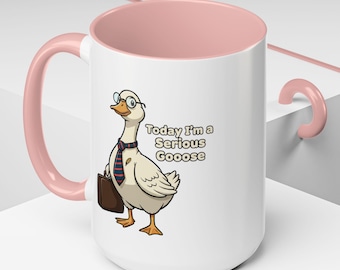 Taza de café divertida con diseño de ganso serio, regalo de humor para la oficina