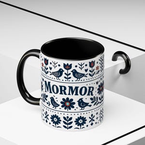 Taza floral sueca Mormor, taza de café de arte popular escandinavo, taza de regalo para la abuela, decoración de cocina nórdica, taza noruega Mormor, regalo para el Día de la Madre imagen 8