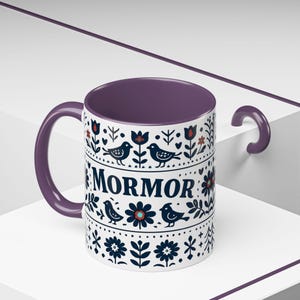 Taza floral sueca Mormor, taza de café de arte popular escandinavo, taza de regalo para la abuela, decoración de cocina nórdica, taza noruega Mormor, regalo para el Día de la Madre imagen 18