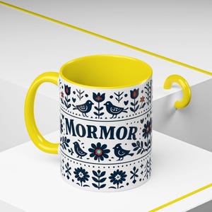Taza floral sueca Mormor, taza de café de arte popular escandinavo, taza de regalo para la abuela, decoración de cocina nórdica, taza noruega Mormor, regalo para el Día de la Madre imagen 16