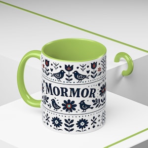 Taza floral sueca Mormor, taza de café de arte popular escandinavo, taza de regalo para la abuela, decoración de cocina nórdica, taza noruega Mormor, regalo para el Día de la Madre imagen 17