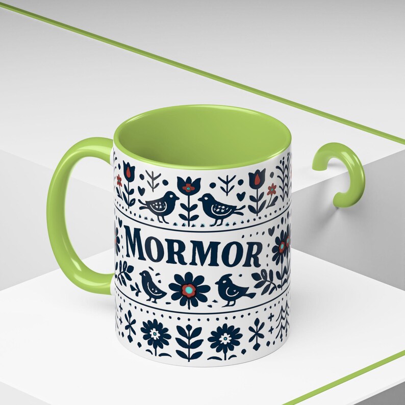 Taza floral sueca Mormor, taza de café de arte popular escandinavo, taza de regalo para la abuela, decoración de cocina nórdica, taza noruega Mormor, regalo para el Día de la Madre imagen 17