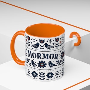 Taza floral sueca Mormor, taza de café de arte popular escandinavo, taza de regalo para la abuela, decoración de cocina nórdica, taza noruega Mormor, regalo para el Día de la Madre imagen 15