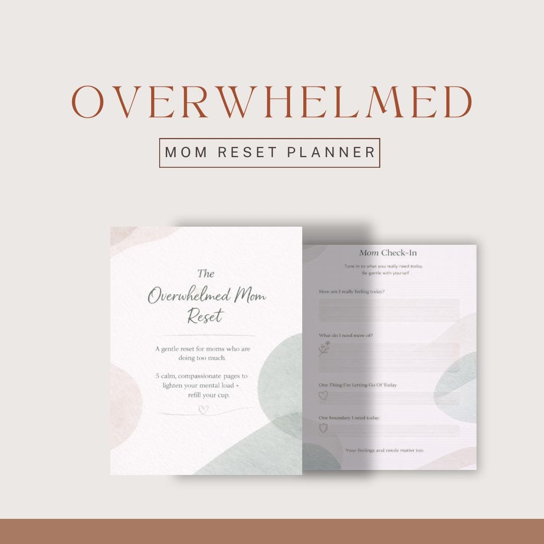 Mom Reset Planner | Overwhelm, Mental Load Relief (PDF Download) - Etsy