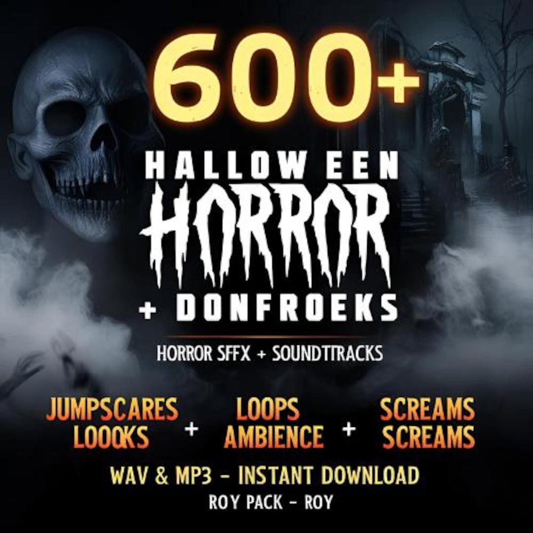 Spooky Audio Clips 600+ Halloween Horror Sound Effects Pack – Jumpscares, Screams ...