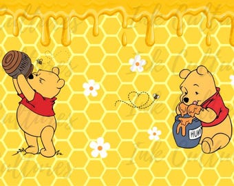 Winnie the Pooh with Honey Sublimation/UVDTF Design
