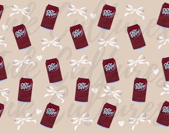 Dr. Pepper Can & Bow Sublimation Design