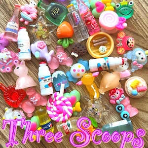 Adornos de resina Kawaii Surprise Slime, baratijas de parte trasera plana, cucharas decoden, suministros para manualidades