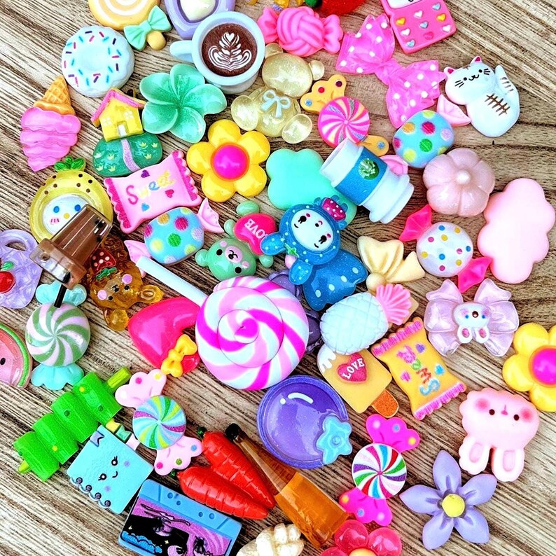 Kawaii Resin Surprise Slime Charms Flat Back Trinkets Decoden Scoops Craft Supplies image 3