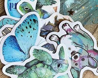 Animal Stickers Colorful Kawaii Vinyl Decals DYI Reward Journaling Water Bottle 25 pack