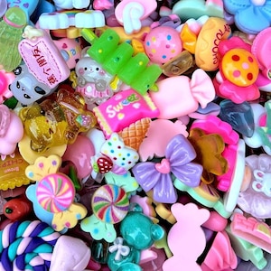 Kawaii Resin Surprise Slime Charms Flat Back Trinkets Decoden Scoops Craft Supplies 3 SCOOPS - Approx.45