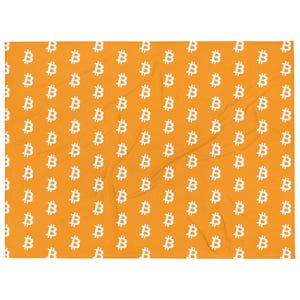 bitcoin logo print blanket - crypto meme decor