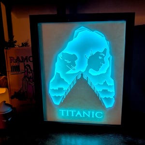 Handmade Titanic Lightbox – Movie Poster Paper Art, LED Shadowbox Gift