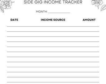 Side Gig Income Tracker