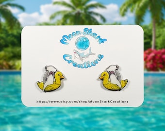 Pool Floatie-oorknopjes haai: tropische uv-harssieraden
