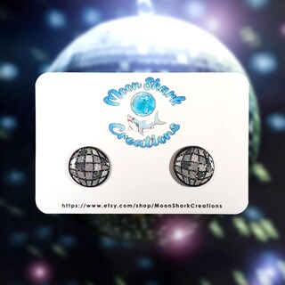 Orecchini A Sfera Da Discoteca Anni '70 – Vetro Laser E Plastica – Luci Della Ribalta – Accessori Retrò Per Donna – Peso 12,4 G