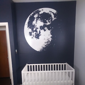 Sticker mural espace. Sticker mural lune. (Couleur blanche) Décoration murale spatiale de la NASA. Décoration de chambre d'enfant. Sticker mural lune. Sticker mural chambre d'enfant. #523