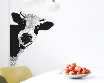 Wall Stickers Cows Field Grass Nature Animal Window Decal 3D Art Vinyl Room C642