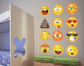 The Poo Room Emoji Emoticons Indoor or Outdoor Wall Art Sticker Bathroom Door