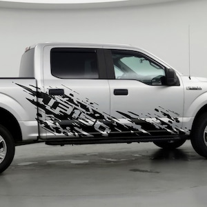 Mud Splash Side Rocker Panel Car Graphic Sticker. Set of 2. Truck Side Bed Graphic Decal. Raptor, FX4, Tremor, Off Road. #6792