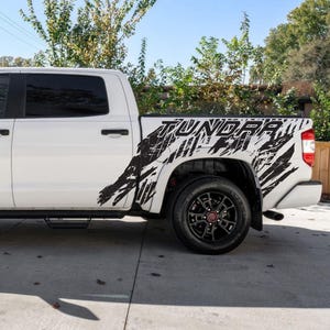 Truck Mud Splash Vinyl Car Graphic Sticker for Tundra. Set of 2. Tundra Truck Side Bed Graphic Decal. Tundra Decal Sticker. #6247