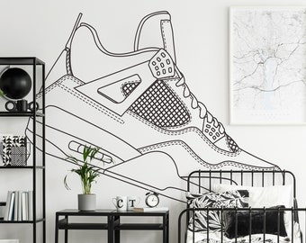 Sneaker Head Wall Art - Gift Sneakerhead Enthusiast. Hypebeast Collector, Sneaker Lover, Streetwear Fashion Wall Art. J's Shoe Decor. #6704