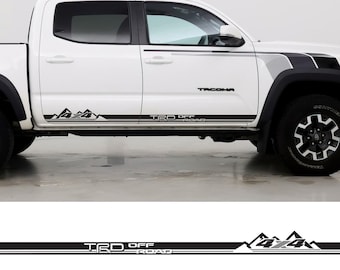 2 TRD Tacoma Side Doors Stripes Rocker Panel Vinyl Stickers Decal Kit for 2005-2024 Toyota Tacoma. Crew Cab Tacoma Side Graphics. #6790