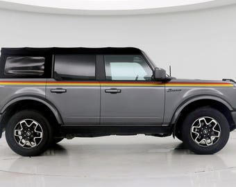 Retro 3 Color Stripes for Bronco Truck. Red, Orange, Yellow Racing Side Stripes. Retro Ivan Stewart Stripes. 3M Premium Gloss Vinyl. #6953