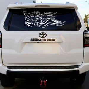 Veteran Soldier Flag Window Sticker Decal. Military Service Truck / Car Decal Sticker. US Army, Navy, Marine, Patriot Sticker. Gift. #6967