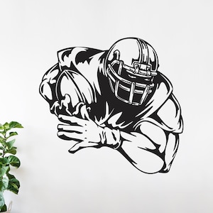 Football Wall Decal. Sports Wall Art Football Room Decor. Football Decor for Boy&#39;s Room Wall Art. Game Room Sports Decoration. #245