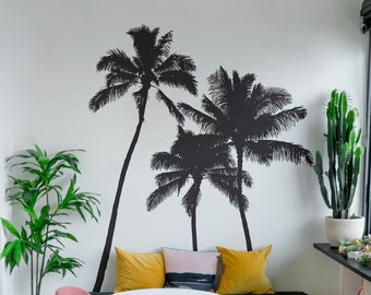 Florida Palm Trees Wall Decal. Tropical Home Decor. Palm Tree decor. Bedroom Wall Decal, Bathroom Wall Decor. Wall Decal. Tree Sticker. #801