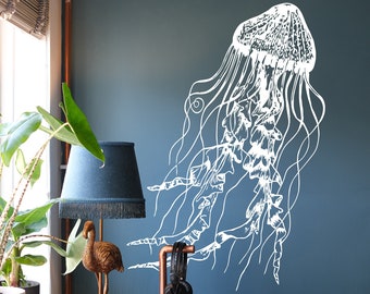 JellyFish Wall Decal Sticker. Nautical Theme, Beach Theme, Home Decor. Kid&#39;s Room Wall Decor. Bathroom Wall Decor. Nursery Wall Decor. #364