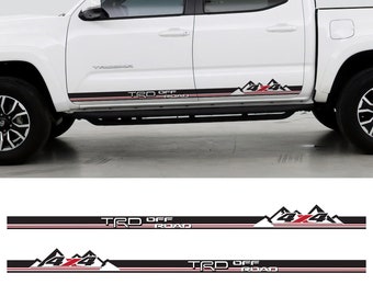 2 TRD Tacoma Side Doors Stripes Rocker Panel Vinyl Stickers Decal Kit for 2005-2024 Toyota Tacoma. Crew Cab Tacoma Side Graphics. #6790
