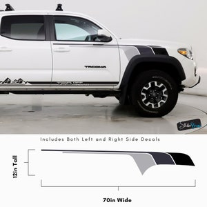 Truck Fender Decal. Black and Grey Color Scheme Graphic Decal Sticker. Retro Racing Side Stripes. Ivan Stewart Stripes For Tacoma #6808