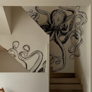 Giant Octopus Wall Decal Sticker – Unique and Artistic Decor for an Ocean-Inspired Ambiance, Ideal for Living Rooms, Bedrooms. #6697