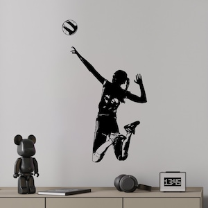 Volleyball Wall Decal Sticker. Girl&#39;s Volleyball Decor. Girl&#39;s Bedroom Volleyball Decor. Sports Theme Wall Decor. #6711