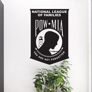 Veteran&#39;s Wall Decor. Prisoner Of War. Missing In Action. We are not Forgotten. POW MIA Military Wall Decal. Gift for Memorial Day. #317