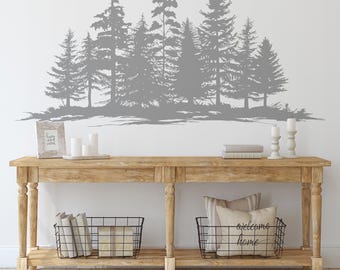 Calcomanía de pared con diseño de árbol de bosque. Decoración de pared con árboles para habitación infantil, dormitorio, baño y oficina. N.° 7083