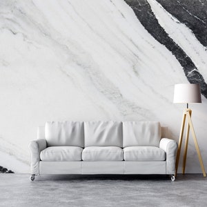 Black and White Marble Stone Granite Slate Wall Mural. Peel & Stick Wallpaper. Bedroom Wallpaper. Bathroom Mural. Office Wall Decor. #6273
