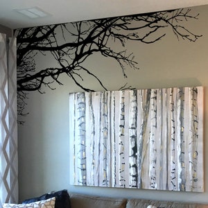 Large Corner Wall Tree Branches Wall Decal. Dining Room Wall Decor. Tree Branches for Kitchen. Wall Art for Nursery Room. Salon Decor. 444 image 1