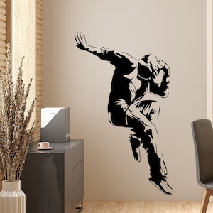 Break Dance Wall Decal Sticker. (Black Color) HipHop Theme, Dancer Dancing, Dance Studio Theme Decor. #AC174
