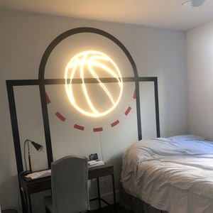 Basketball Wall Decal Basketball Free Throw Line Wall Decal Sticker Boy&#39;s room Home Decor Perfect for Basketball Light from Pottery Barn.