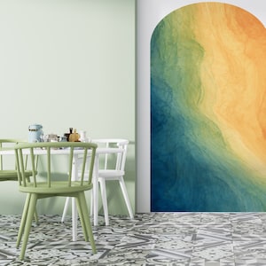 Arch Decal. Colorful Liquid Fluid Watercolor Arch Peel and Stick Wall Decal. Removable Graphic. #6294