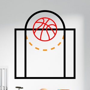 Basketball Free Throw Line Wall Decal. Boy&#39;s room Home Decor. Basketball Decor. Basketball Wall Decal. Basketball Wall Art Sports. #6240