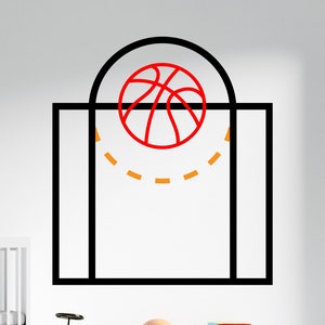 Basketball Free Throw Line Wall Decal. Boy's room Home Decor. Basketball Decor. Basketball Wall Decal. Basketball Wall Art Sports. #6240