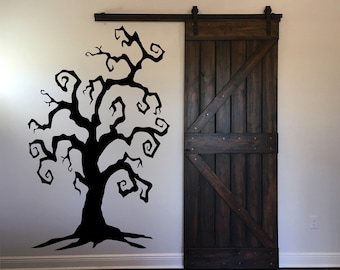 Spooky Tree Wall Decal Sticker. Halloween Scary Tree Wall Decoration. Kid's Room Decor. Halloween Elegance with Twisted Branches #5309