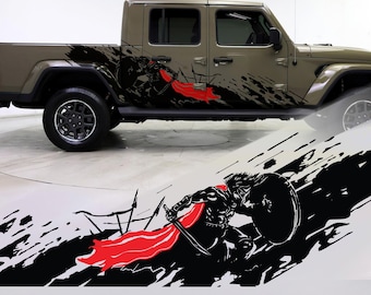 Gladiator Graphic Decal for Trucks, Custom Off-Road Truck Sticker. Spartan Gladiator Decal Sticker. Truck Accessories. #6796