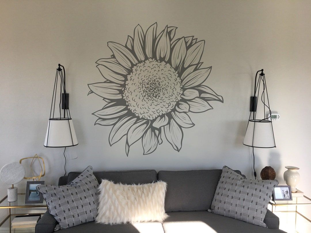 Sunflower Wall Decal Sticker. Nursery Sunflower Wall Decor. Bedroom