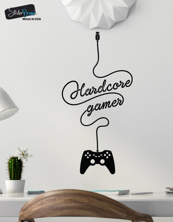 Hardcore Gamer Wall Decal Sticker Design Perfect For Your Etsy - roblox wall decal etsy uk wall decals etsy uk decals