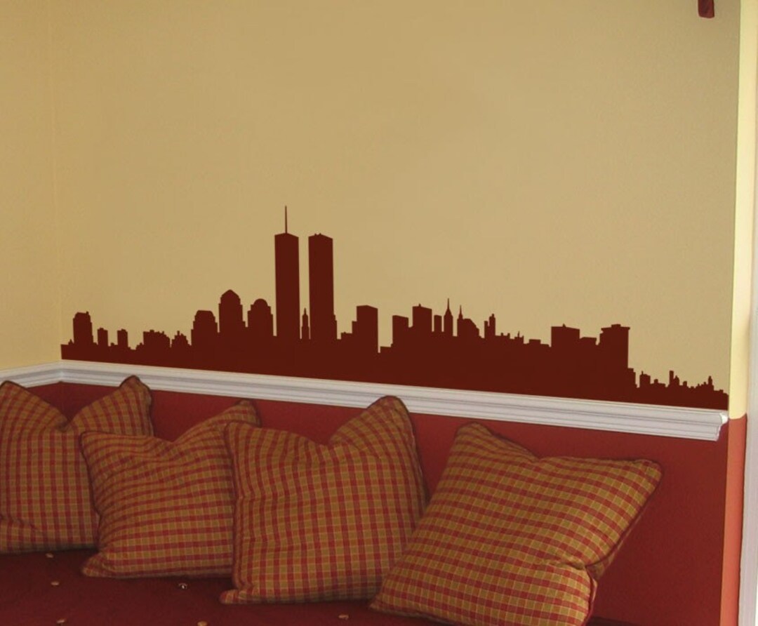 New York Skyline World Trade Vinyl Wall Decal Sticker. #206 - Etsy